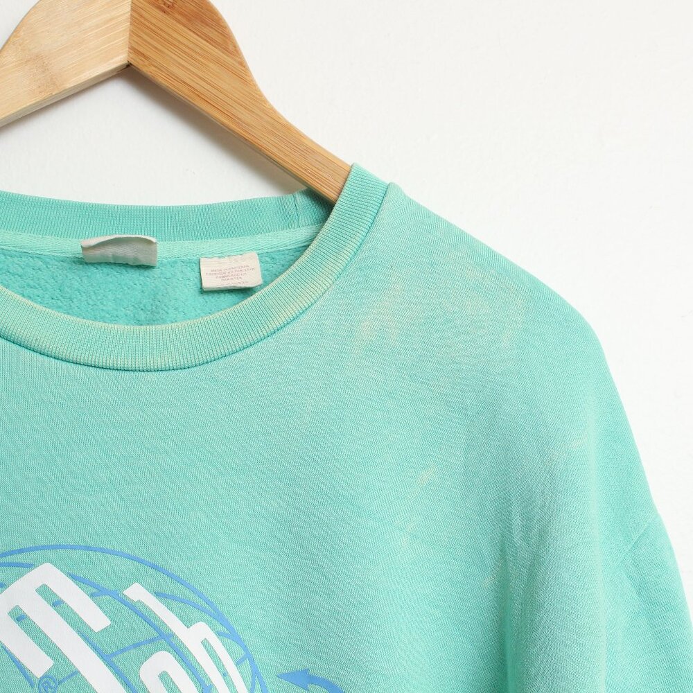 Levi's Silver Tab Sweatshirt Mens XXL Teal Bleached Pullover - Picture 8 of 10